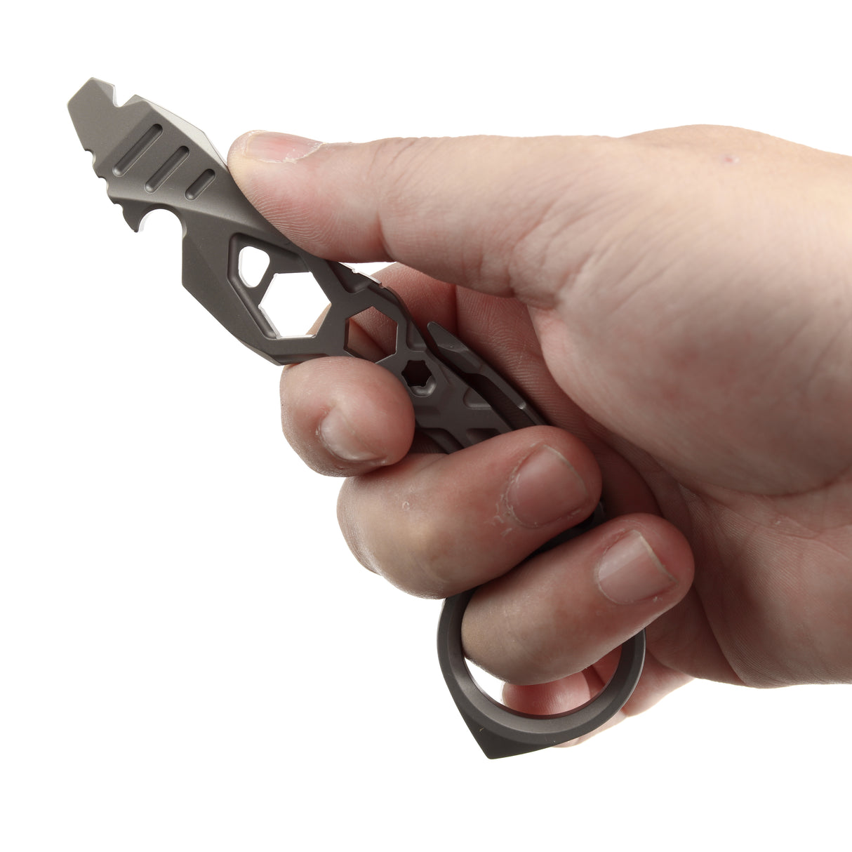 Kansept PryMate Plain Titanium EDC Pry Bar - Glass Breaker, Bottle Opener, Hex Bit, Pocket Clip - Design by Sebastian Irawan (G008A1)