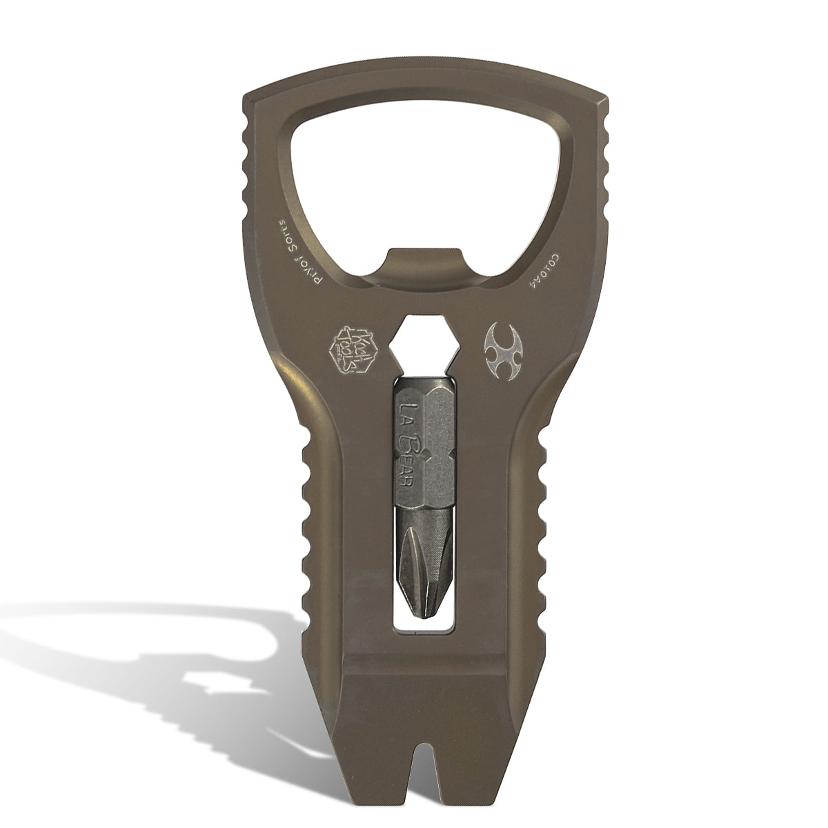 PryOfSorts Titanium EDC Multi-Tool | Pry Bar, Bottle Opener & Magnetic Bit Driver | Bronze Anodized | Designed by Koch Tools-C010A4