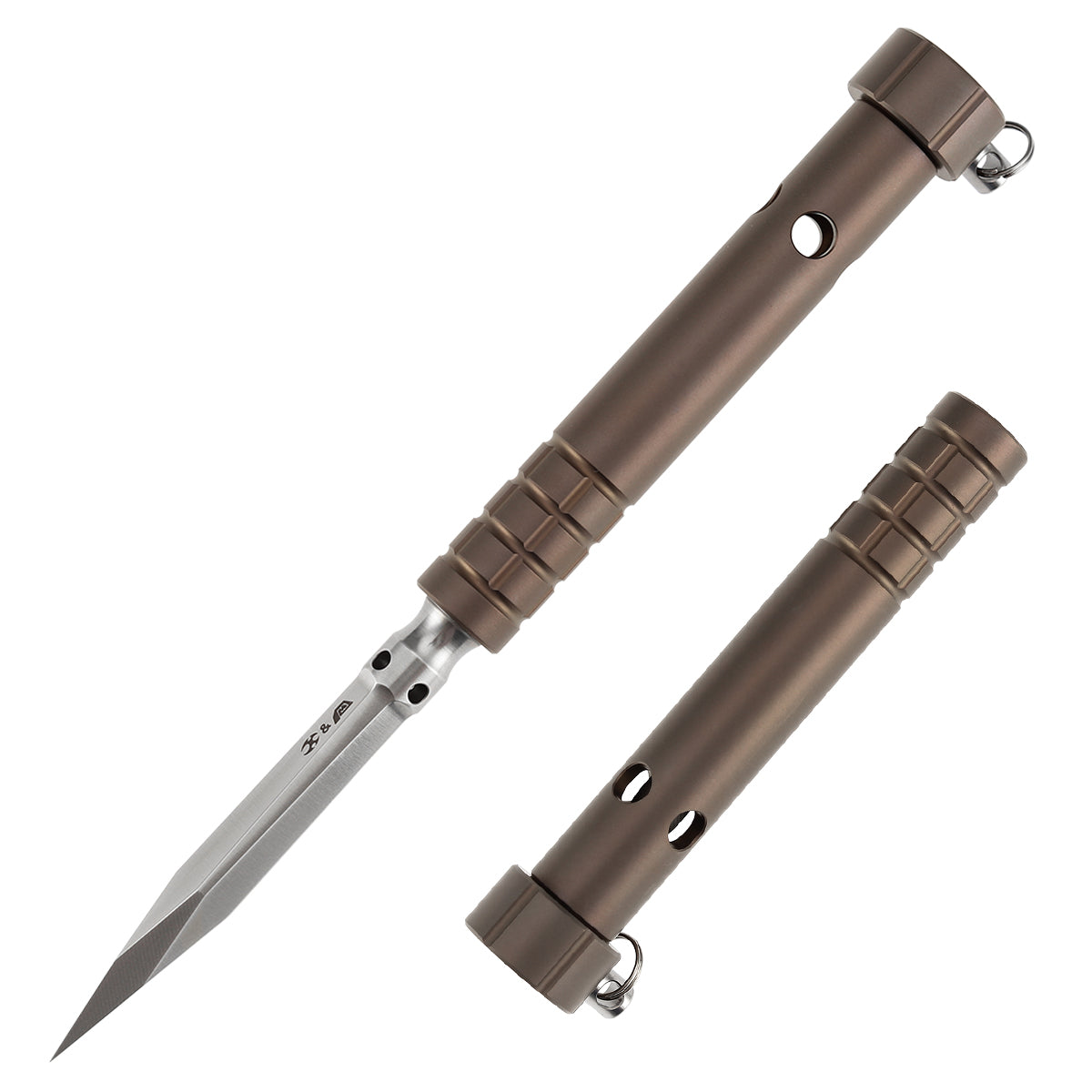 Kansept EDC Stiletto Satin 5Cr13 Blade & Bronze Anodized Titanium Designed by Marco Panella Sleek EDC Gear- G005A9