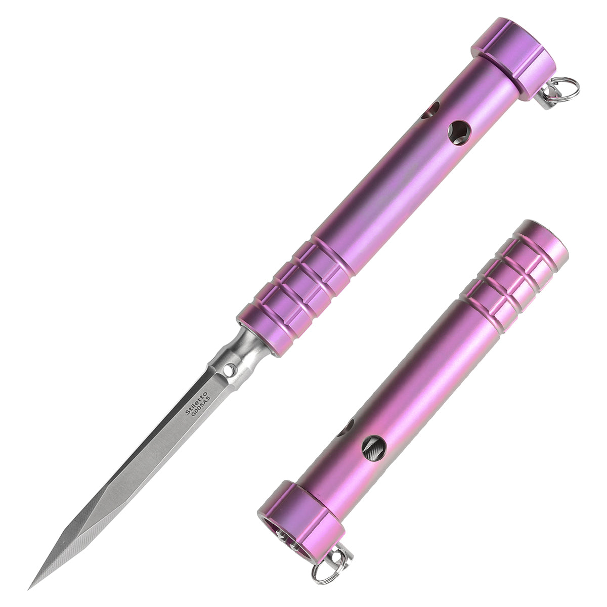 Kansept EDC Stiletto Satin 5Cr13 Blade & Purple Anodized Titanium Designed by Marco Panella Sleek EDC Gear- G005A5