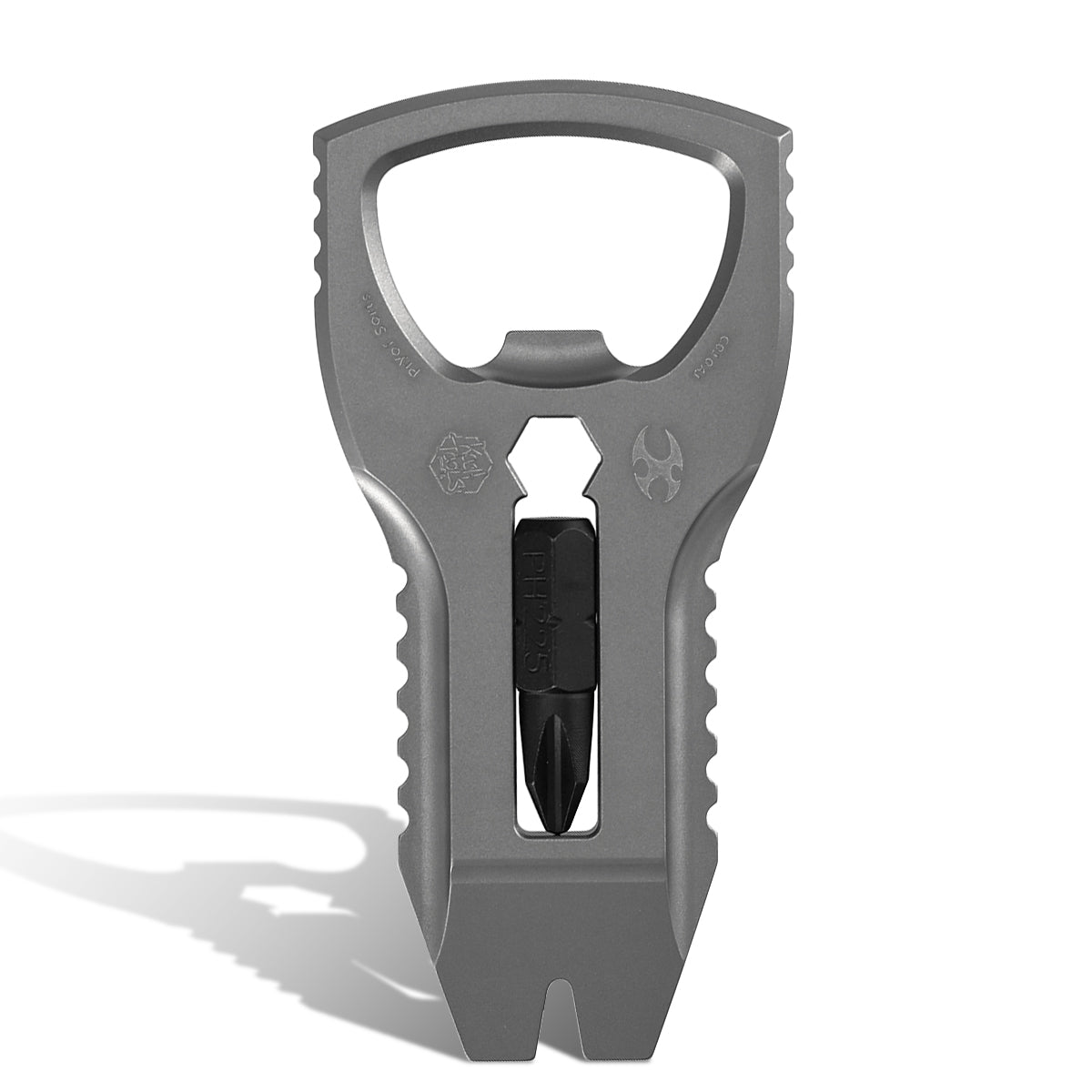 PryOfSorts Titanium EDC Multi-Tool | Pry Bar, Bottle Opener & Magnetic Bit Driver | Plain Titanium | Designed by Koch Tools-C010A1