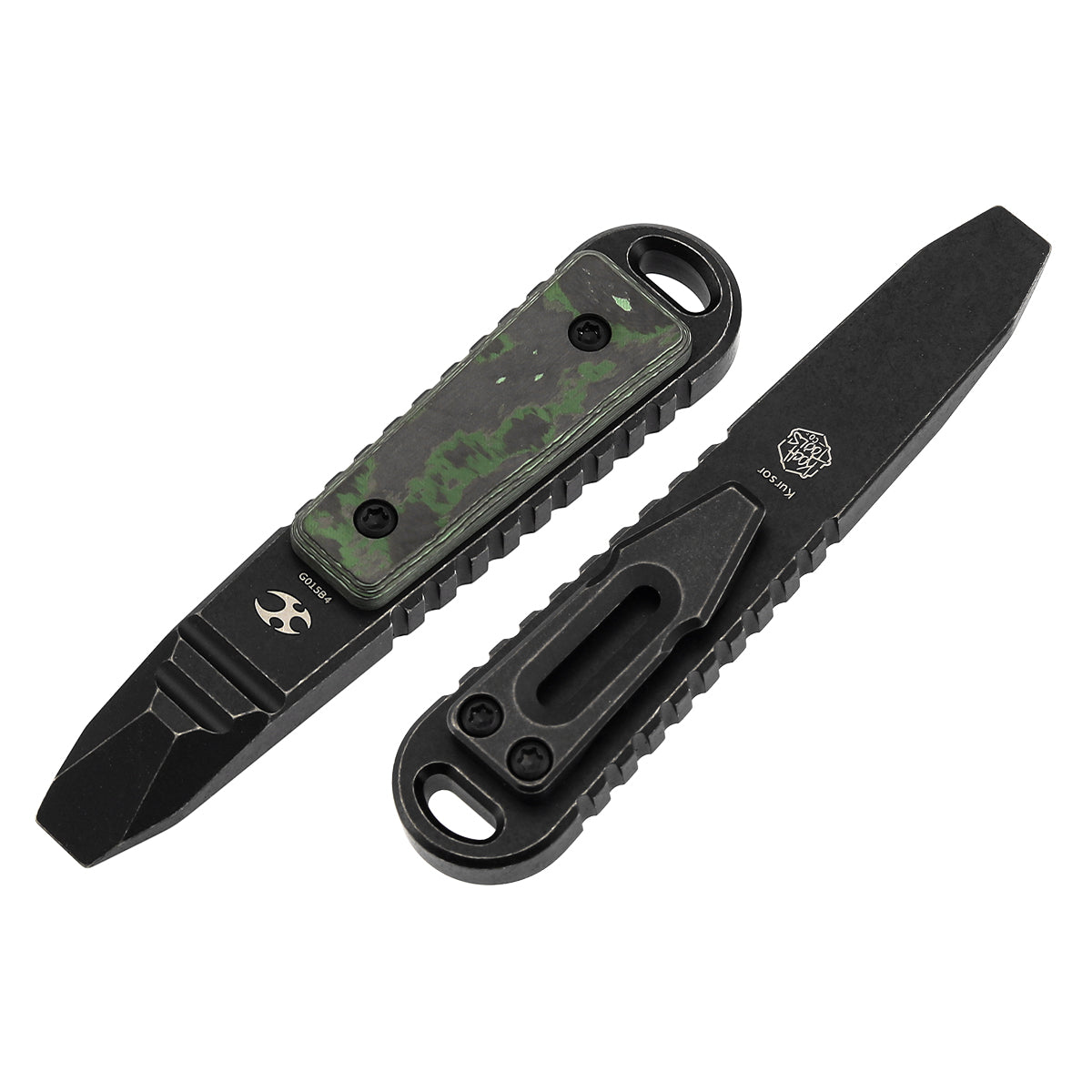Kansept EDC Tool Kursor G015B4 Blackwash Titanium+Jungle Wear Fatcarbon Koch Tools Designed