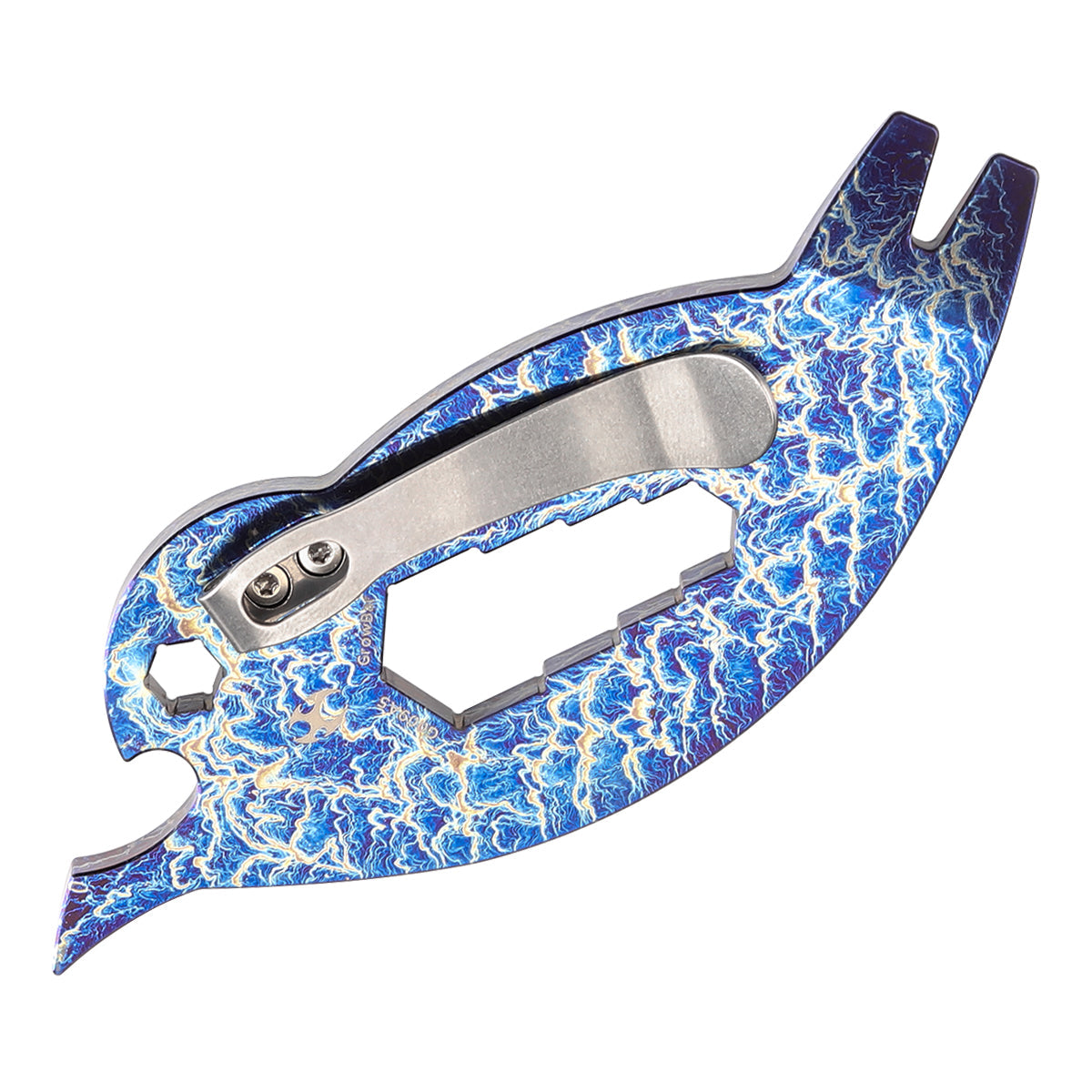 Kansept EDC CrowBar G009A5 Titanium with Lightning Strike Finish Multifunctional EDC Tool for Everyday Carry Designed by Rolf Helbig