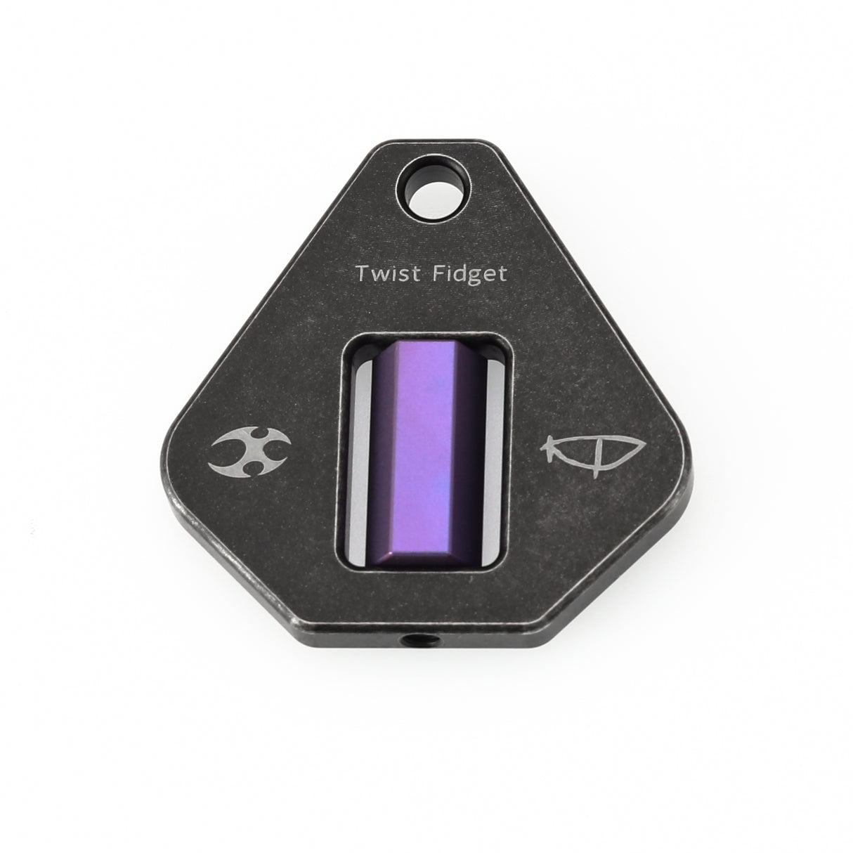 Kansept Titanium G012A3 Twister – Blackwash Ti with Antique Purple Anodized Spinner EDC Fidget Tool for Everyday Stress Relief