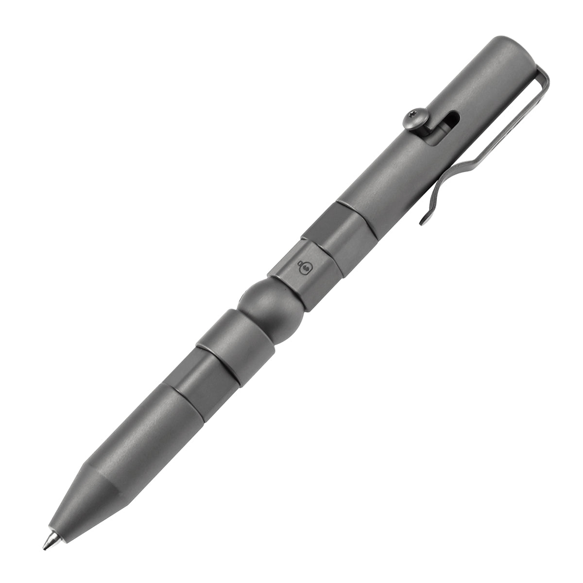 Kansept Titanium EDC Bolt-Action Pen G013P1– Rotable SHAPES with Beadblasted Titanium with Jackpot Vibes Pattern Designed by Kevin Passon