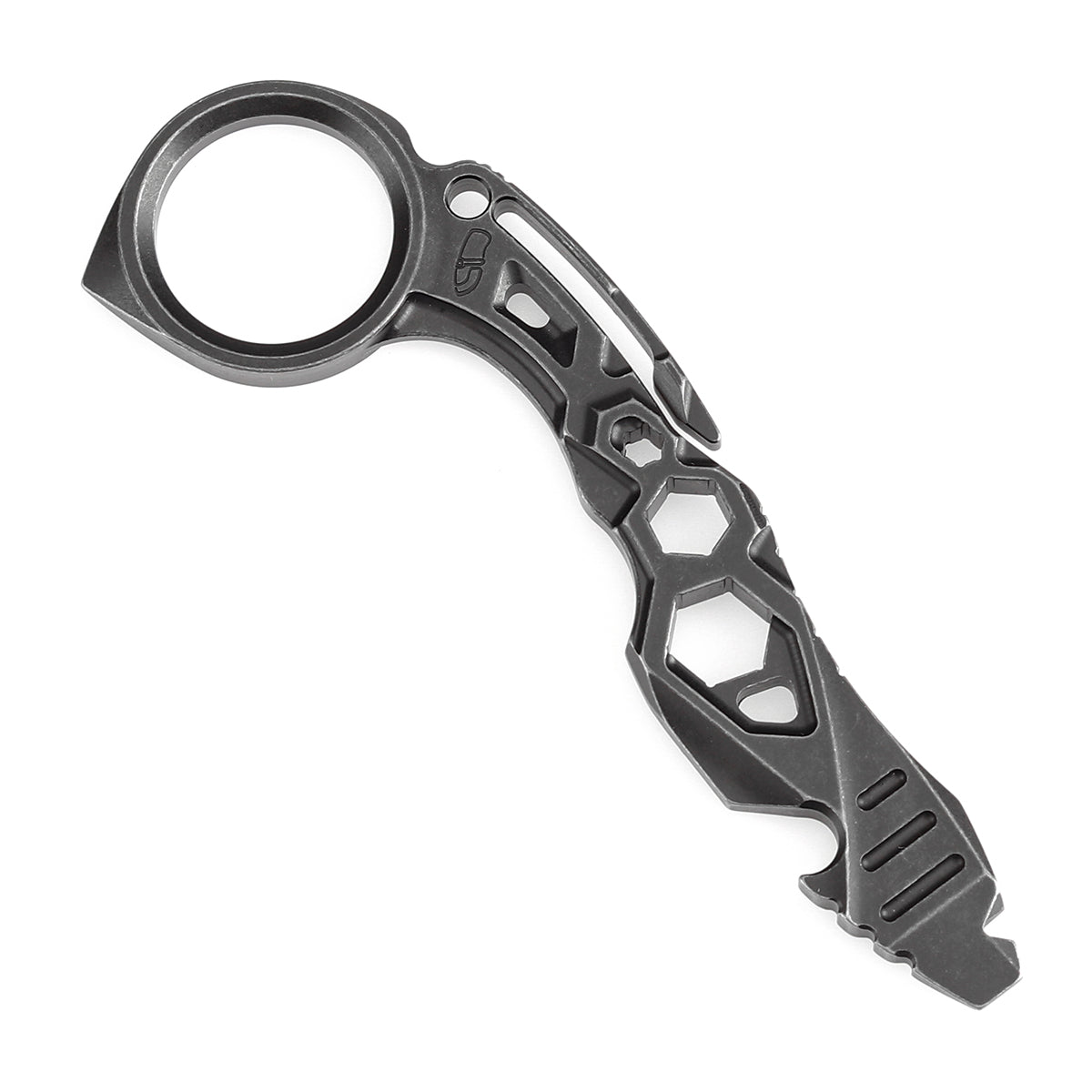 Kansept PryMate Blackwash Titanium EDC Pry Bar - Glass Breaker, Bottle Opener, Hex Bit, Pocket Clip - Design by Sebastian Irawan (G008A2)