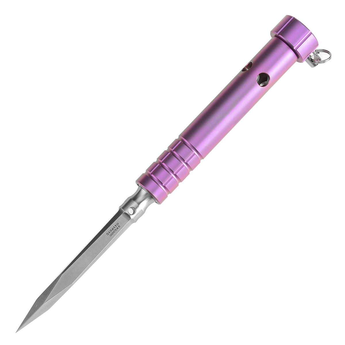 Kansept EDC Stiletto Satin 5Cr13 Blade & Purple Anodized Titanium Designed by Marco Panella Sleek EDC Gear- G005A5