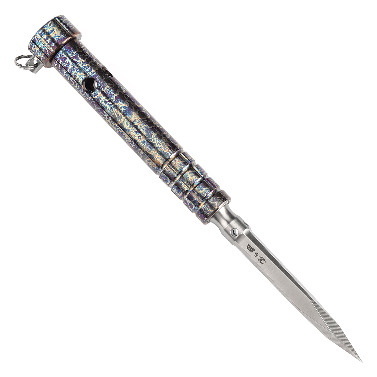 Kansept EDC Stiletto Satin 5Cr13 Blade & Titanium with Lightning Strike Finish Designed by Marco Panella Sleek EDC Gear- G005A1