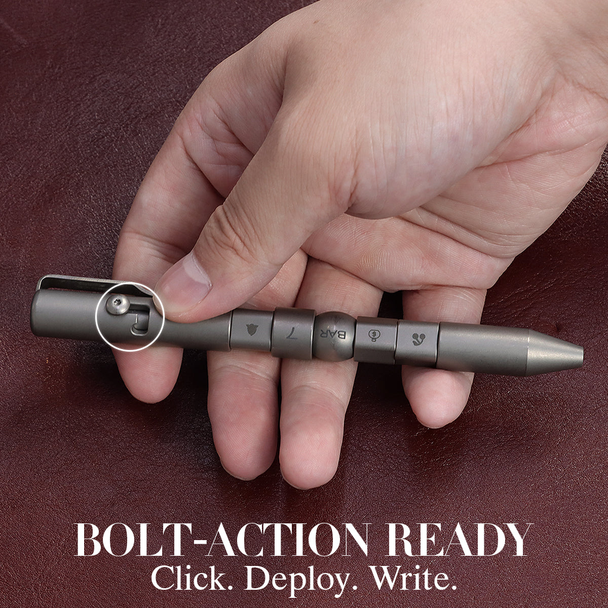Kansept EDC Titanium Bolt-Action Pen Customizer – Customizable Inserts, Jackpot Vibes Pattern | Designed by Kevin Passon|G013P1