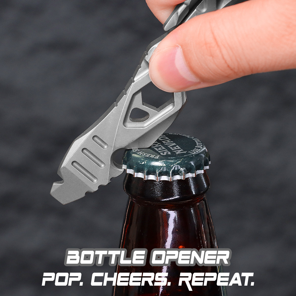 Kansept EDC PryMate G008A1 Plain Titanium Multi-Tool Pry Bar| Glass Breaker| Bottle Opener|Hex Bit - Design by Sebastian Irawan