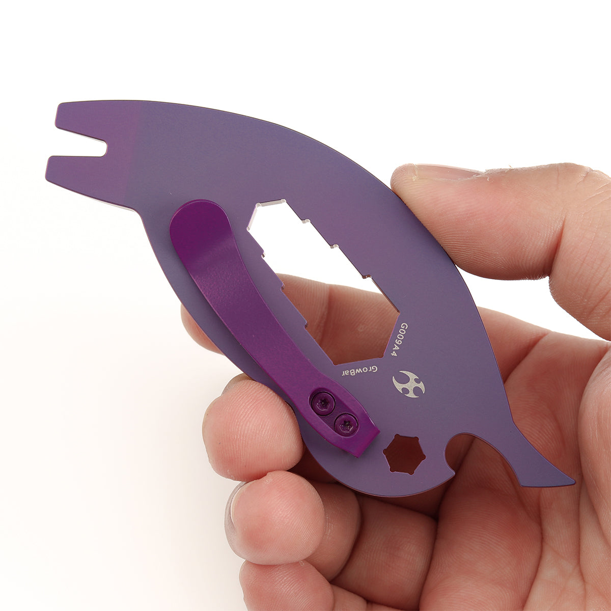 Kansept EDC CrowBar G009A4 Purple Anodized Titanium Multifunctional EDC Tool for Everyday Carry Designed by Rolf Helbig