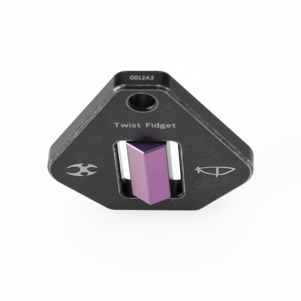 Kansept Titanium G012A3 Twister – Blackwash Ti with Antique Purple Anodized Spinner EDC Fidget Tool for Everyday Stress Relief