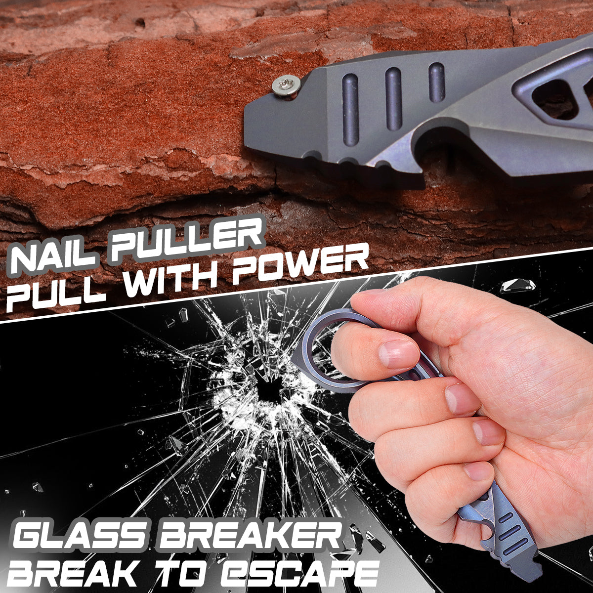 Kansept EDC PryMate G008A4 Purple Titanium Multi-Tool Pry Bar| Glass Breaker| Bottle Opener|Hex Bit - Design by Sebastian Irawan
