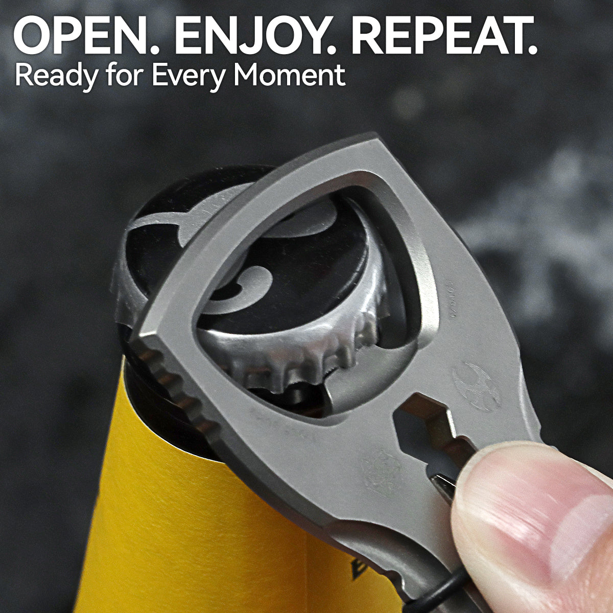 PryOfSorts Titanium EDC Multi-Tool | Pry Bar, Bottle Opener & Magnetic Bit Driver | Plain Titanium | Designed by Koch Tools-C010A1