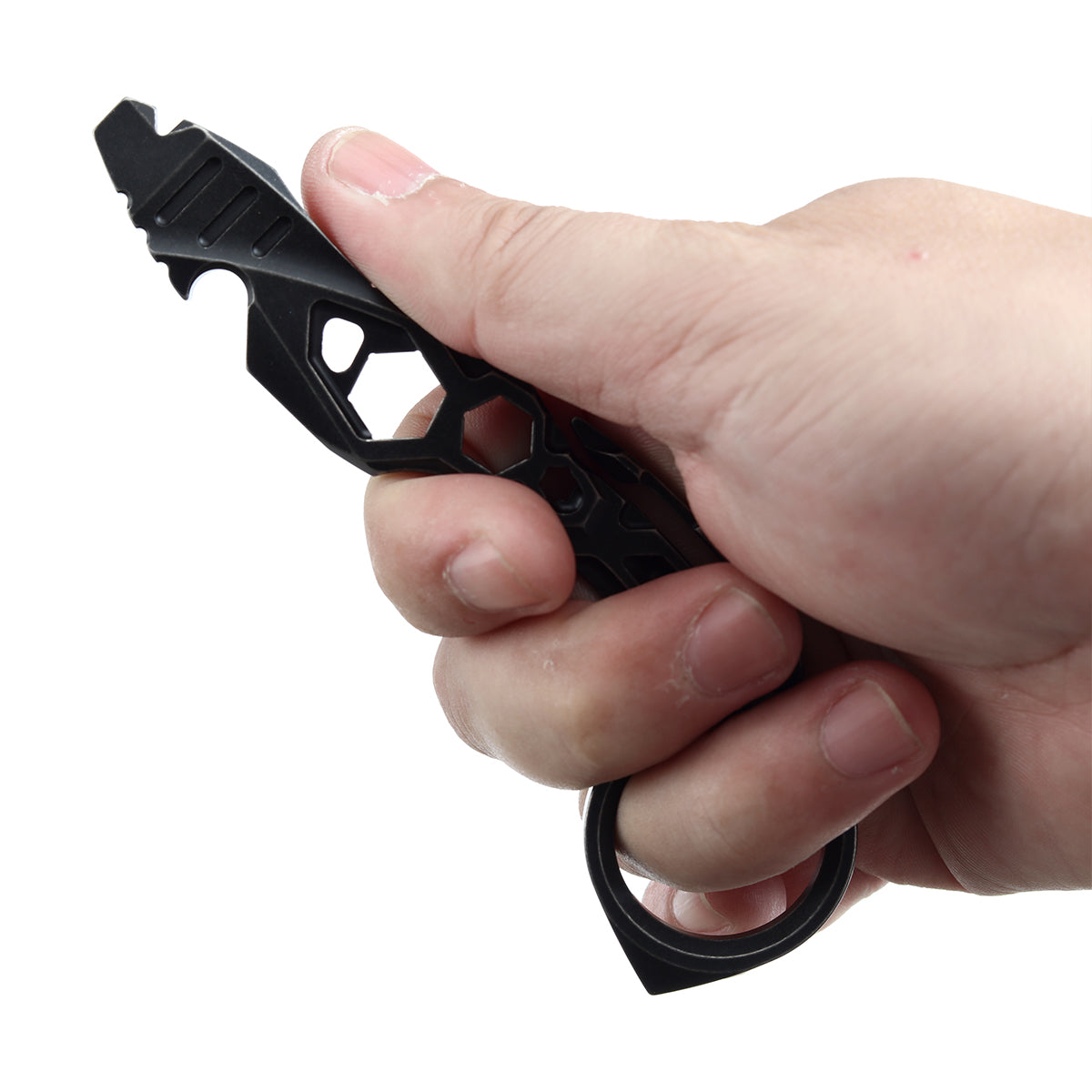 Kansept PryMate Blackwash Titanium EDC Pry Bar - Glass Breaker, Bottle Opener, Hex Bit, Pocket Clip - Design by Sebastian Irawan (G008A2)