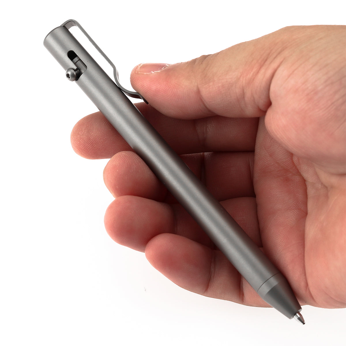 Kansept Titanium EDC Bolt-Action Pen G013H3– Professional Fine Tip Ballpoint Beadblasted Titanium Designed by Kevin Passon