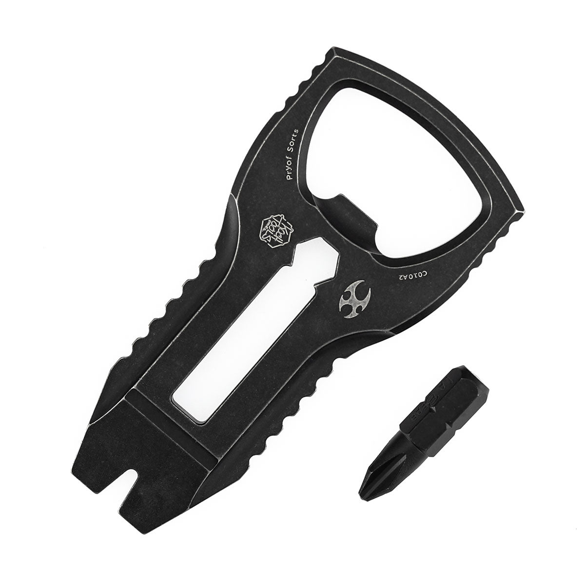 Kansept EDC PryofSorts C010A2 EDC Multi-Tool | Blackwash Titanium | Bottle Opener, Pry Bar & Screwdriver | Designed by Koch Tools