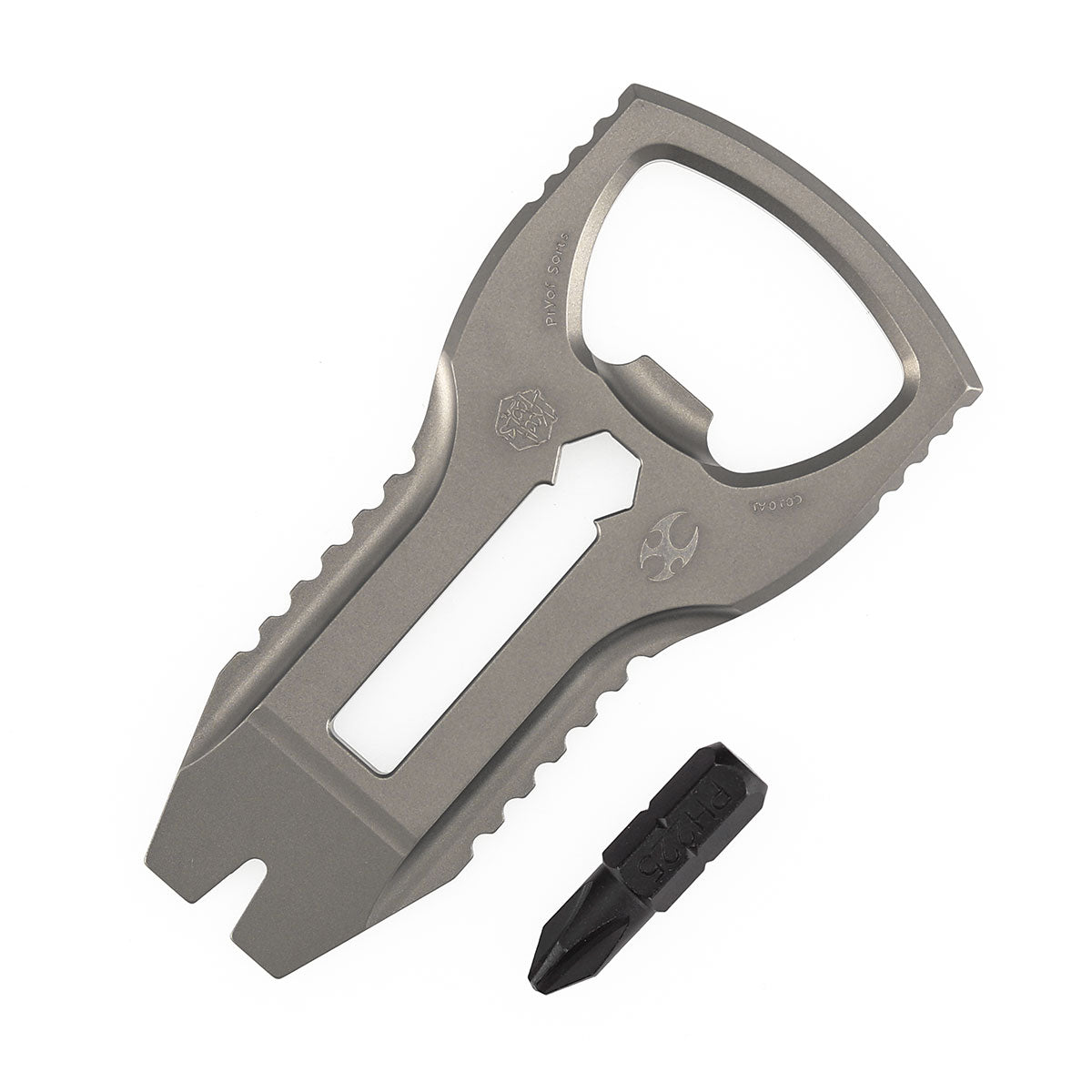Kansept EDC PryofSorts C010A1 EDC Multi-Tool | Beadblasted Titanium | Bottle Opener, Pry Bar & Screwdriver | Designed by Koch Tools