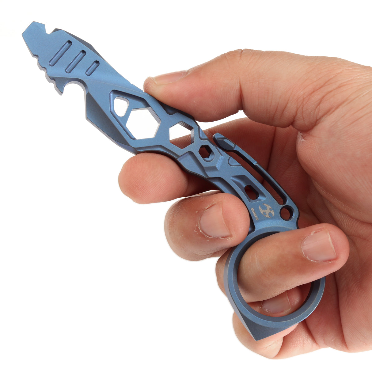 Kansept PryMate Blue Anodized Titanium EDC Pry Bar - Glass Breaker, Bottle Opener, Hex Bit, Pocket Clip - Design by Sebastian Irawan (G008A4)