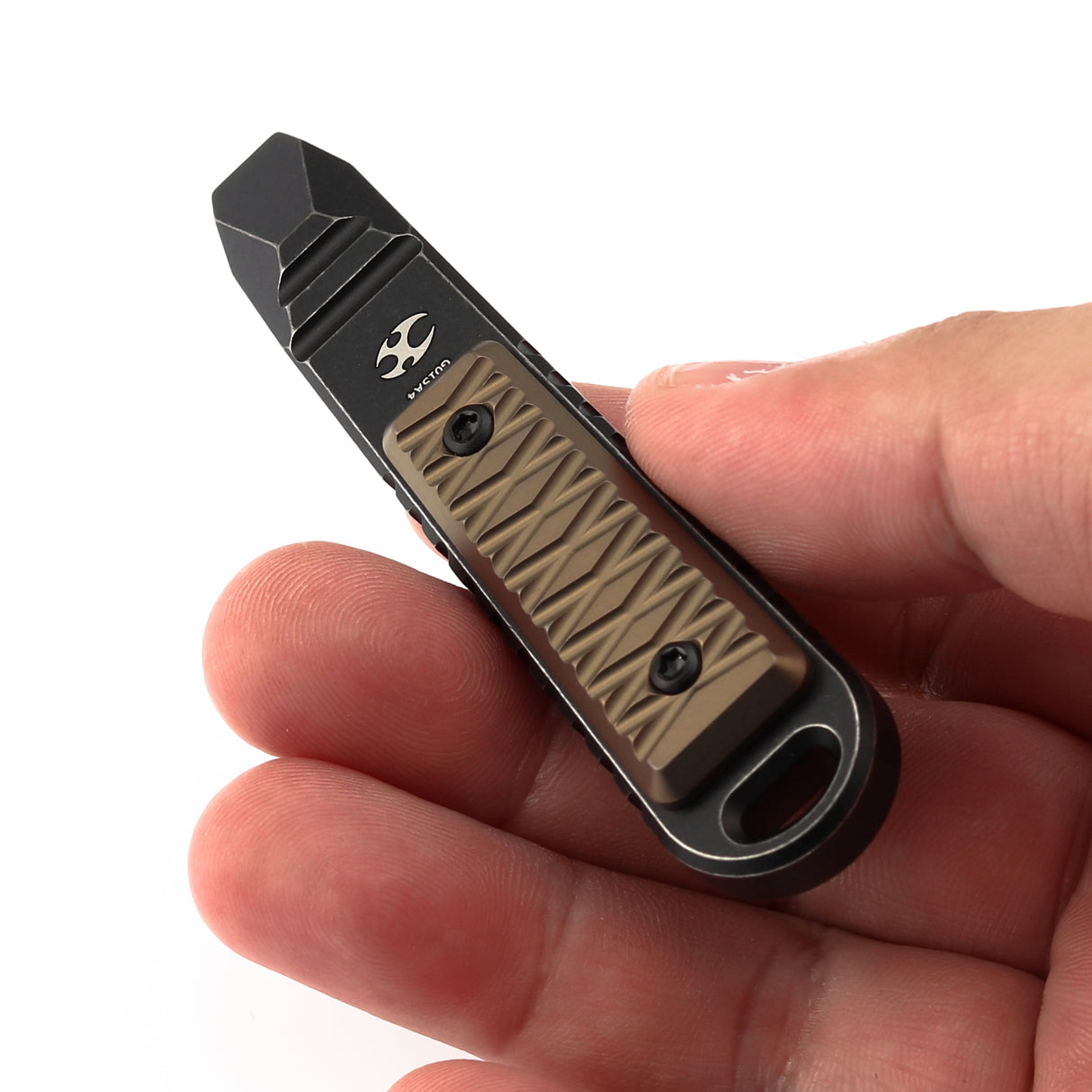 Kansept EDC Tool Kursor G015A4 Blackwash Titanium+Bronze Anodized Titanium with Tsukamaki-Inspired Pattern Koch Tools Designed