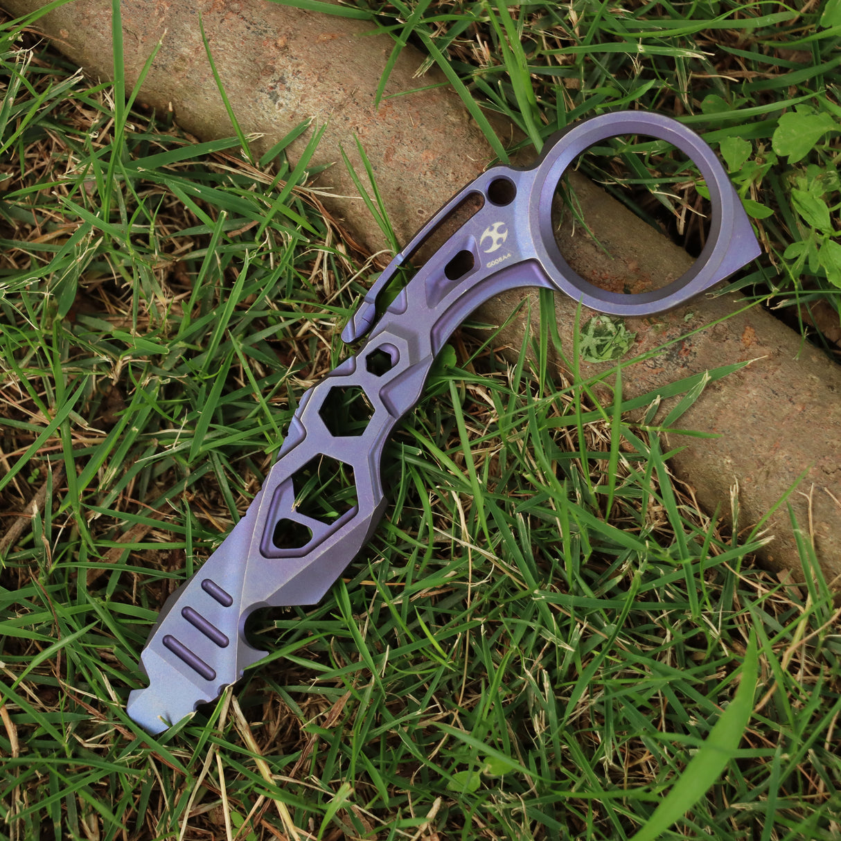 Kansept PryMate Purple Anodized Titanium EDC Pry Bar - Glass Breaker, Bottle Opener, Hex Bit, Pocket Clip - Design by Sebastian Irawan (G008A4)