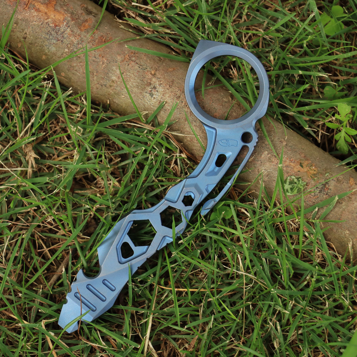 Kansept PryMate Blue Anodized Titanium EDC Pry Bar - Glass Breaker, Bottle Opener, Hex Bit, Pocket Clip - Design by Sebastian Irawan (G008A4)