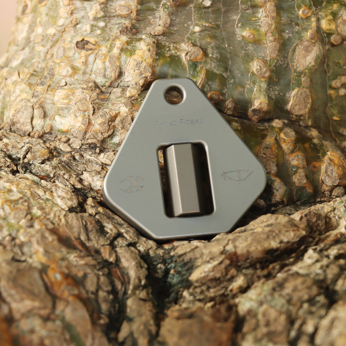 Kansept Titanium G012A1 Twister – Raw Ti with Antique Bronze Spinner EDC Fidget Tool for Everyday Stress Relief