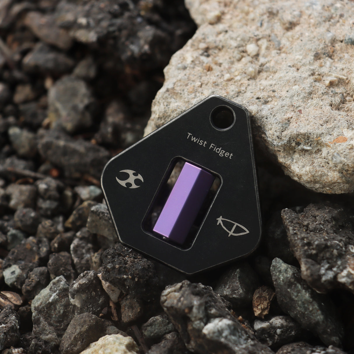 Kansept Titanium G012A3 Twister – Blackwash Ti with Antique Purple Anodized Spinner EDC Fidget Tool for Everyday Stress Relief