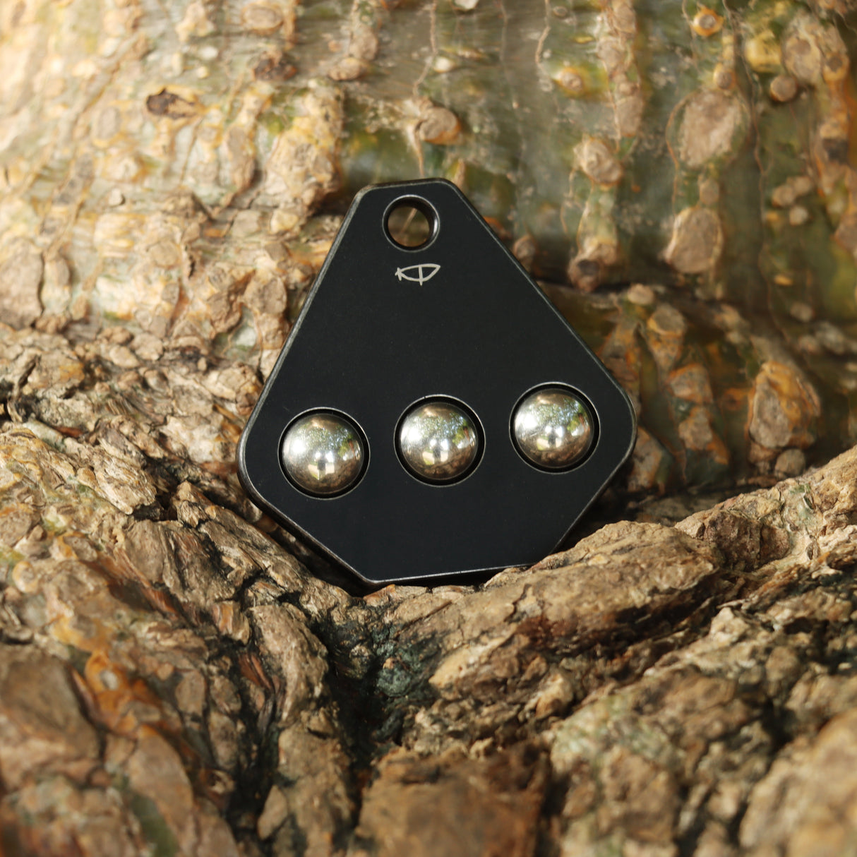 Kansept EDC Roller G012R3 Black Stonewash Titianium with Three Steel Balls for Stress-Relief with Lanyard Hole EDC-Kevin Passon Designed