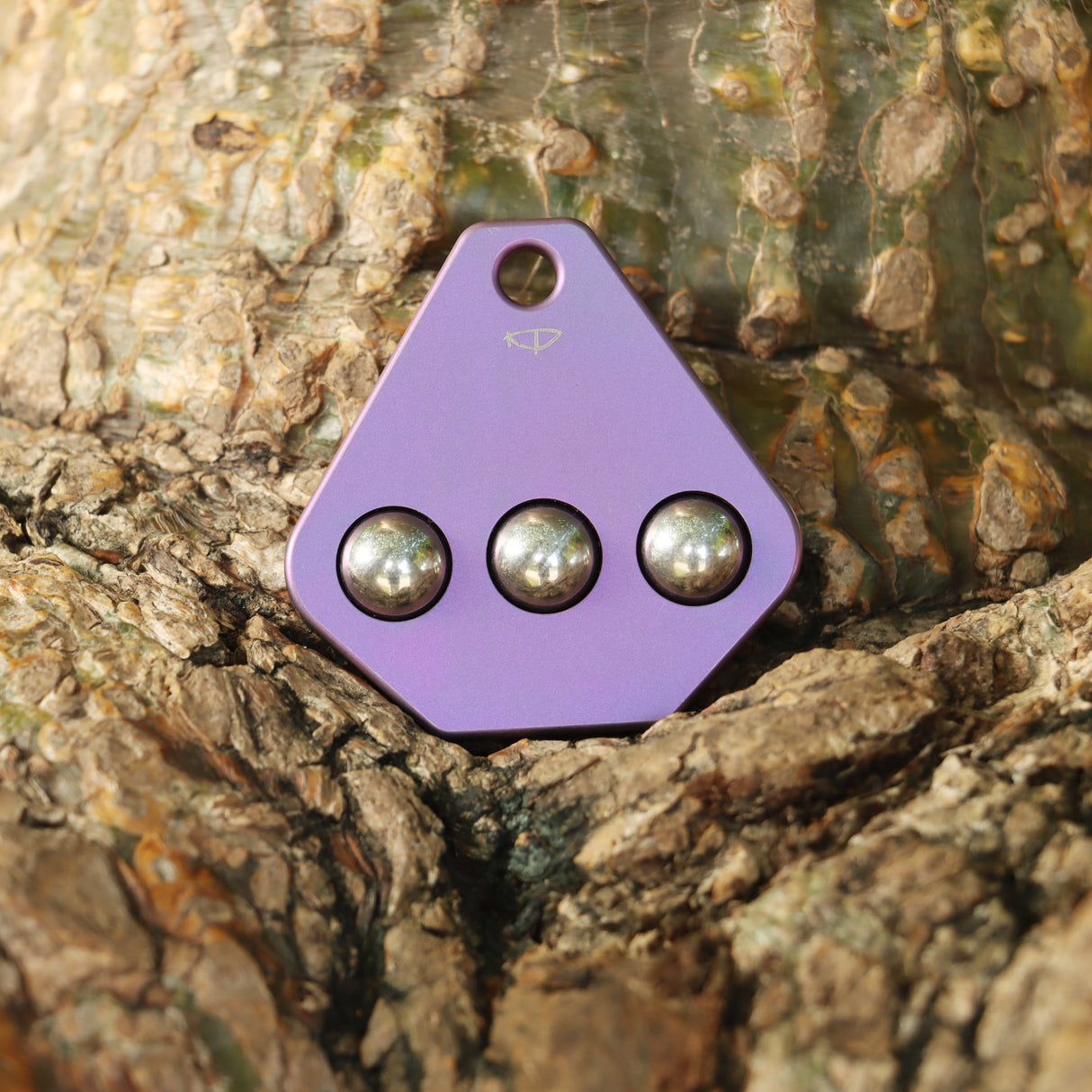 Kansept EDC Roller G012R4 Purple Titianium with Three Steel Balls for Stress-Relief with Lanyard Hole EDC-Kevin Passon Designed