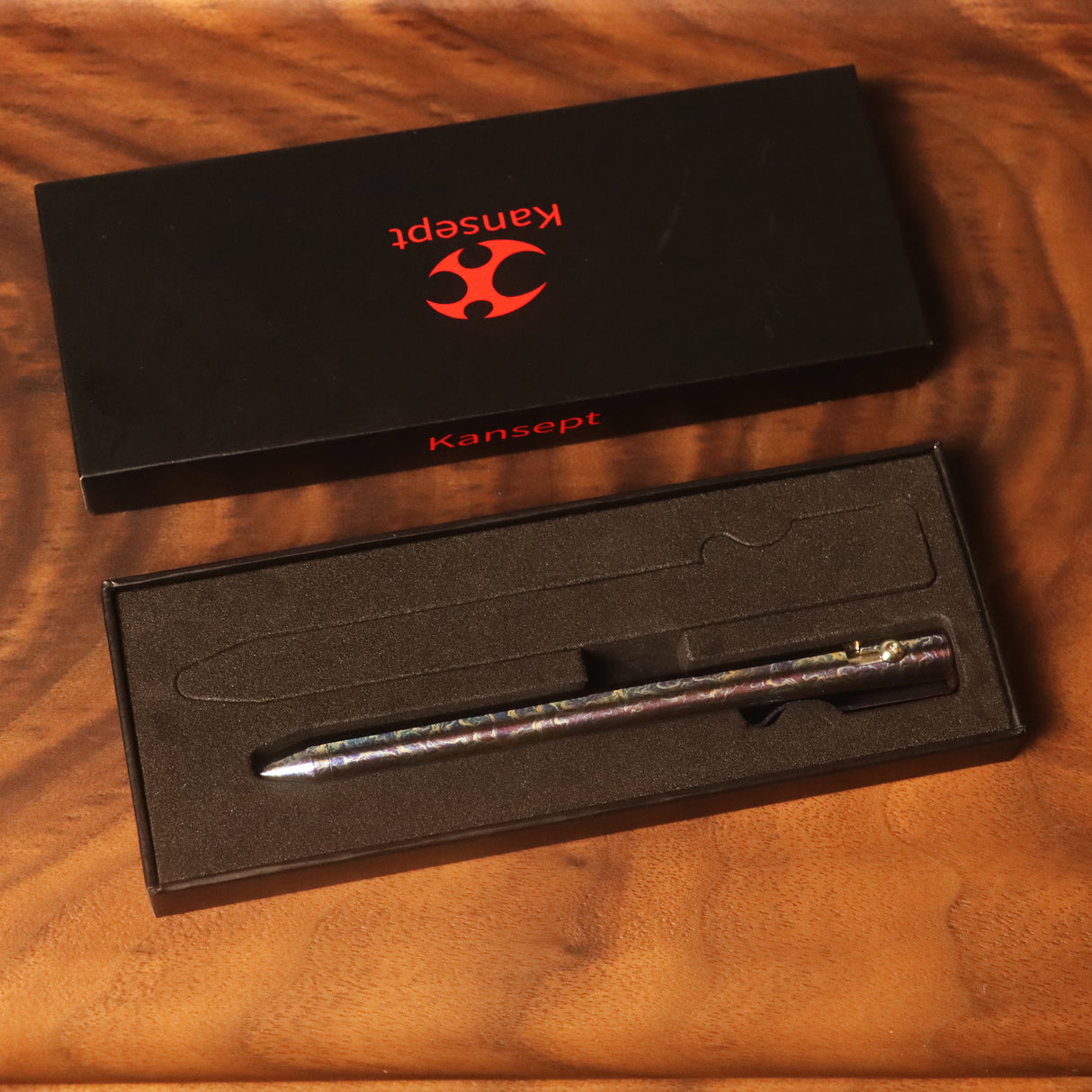 Kansept Titanium EDC Bolt-Action Pen G013H2– Professional Fine Tip Ballpoint with Lightning Strike Finish Designed by Kevin Passon