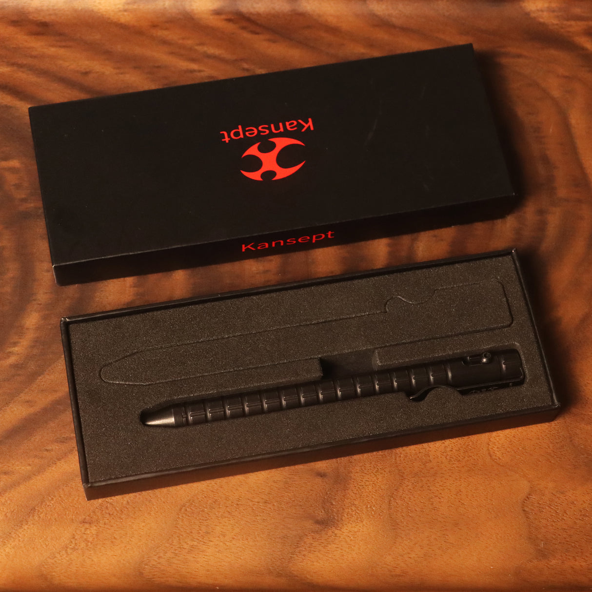 Kansept Titanium EDC Bolt-Action Pen G013H4– Professional Fine Tip Ballpoint Blackwash Titanium with Frag Pattern Designed by Kevin Passon