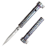 Kansept EDC Stiletto Satin 5Cr13 Blade & Titanium with Lightning Strike Finish Designed by Marco Panella Sleek EDC Gear- G005A1
