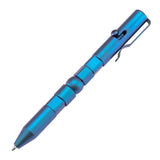 Kansept Titanium EDC Bolt-Action Pen G013P3– Rotable SHAPES with Blue Anodized Titanium with LOVE Pattern Designed by Kevin Passon
