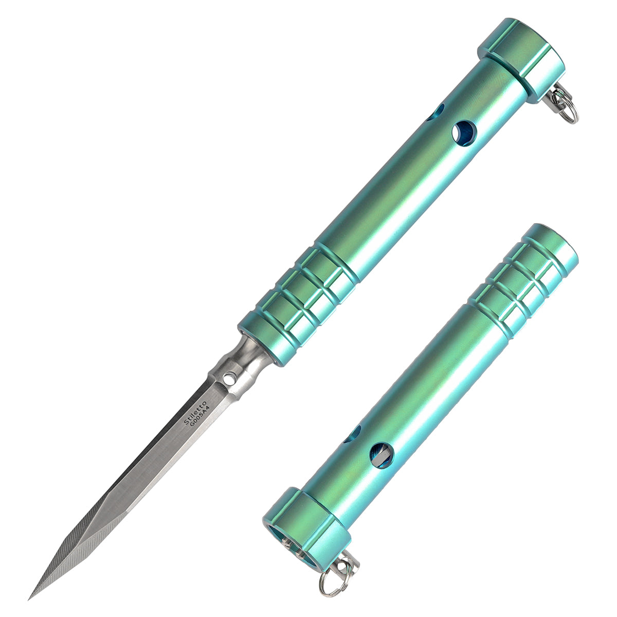 Kansept EDC Stiletto Satin 5Cr13 Blade & Green Anodized Titanium Designed by Marco Panella Sleek EDC Gear- G005A4