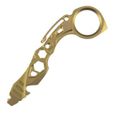 Kansept PryMate Golden Anodized Titanium EDC Pry Bar - Glass Breaker, Bottle Opener, Hex Bit, Pocket Clip - Design by Sebastian Irawan (G008A8)