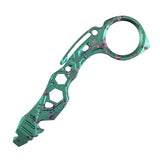 Kansept PryMate Green Anodized Titanium with Purple Splash Finish EDC Pry Bar - Glass Breaker, Bottle Opener, Hex Bit, Pocket Clip - Design by Sebastian Irawan (G008A9)