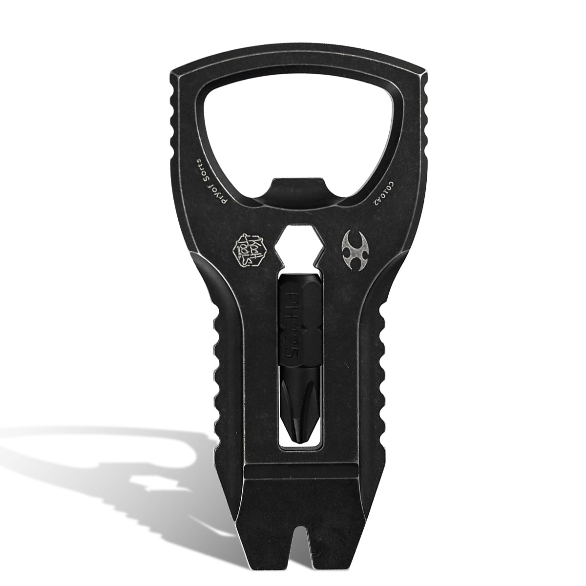 PryOfSorts Titanium EDC Multi-Tool | Pry Bar, Bottle Opener & Magnetic Bit Driver | Blackwash | Designed by Koch Tools-C010A2