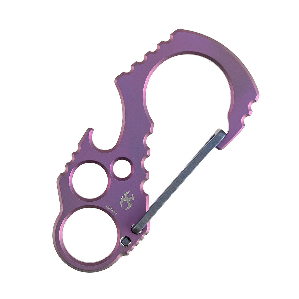 Kansept EDC Tools Carabiner C011A3 Purple Anodized Titanium with Blue Anodized Lock Climbing Carabiner Koch Tools Designed