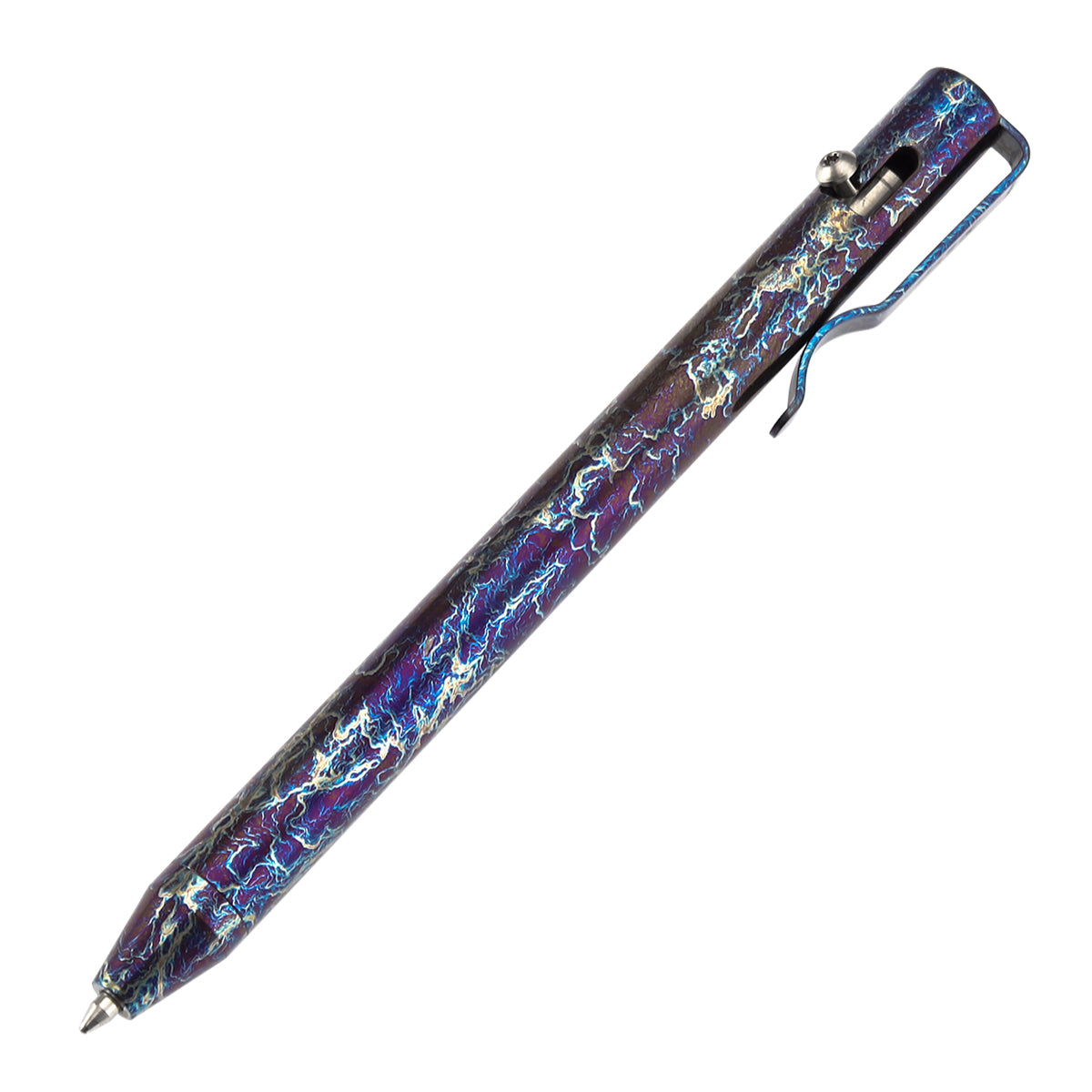Kansept Titanium EDC Bolt-Action Pen G013H2– Professional Fine Tip Ballpoint with Lightning Strike Finish Designed by Kevin Passon