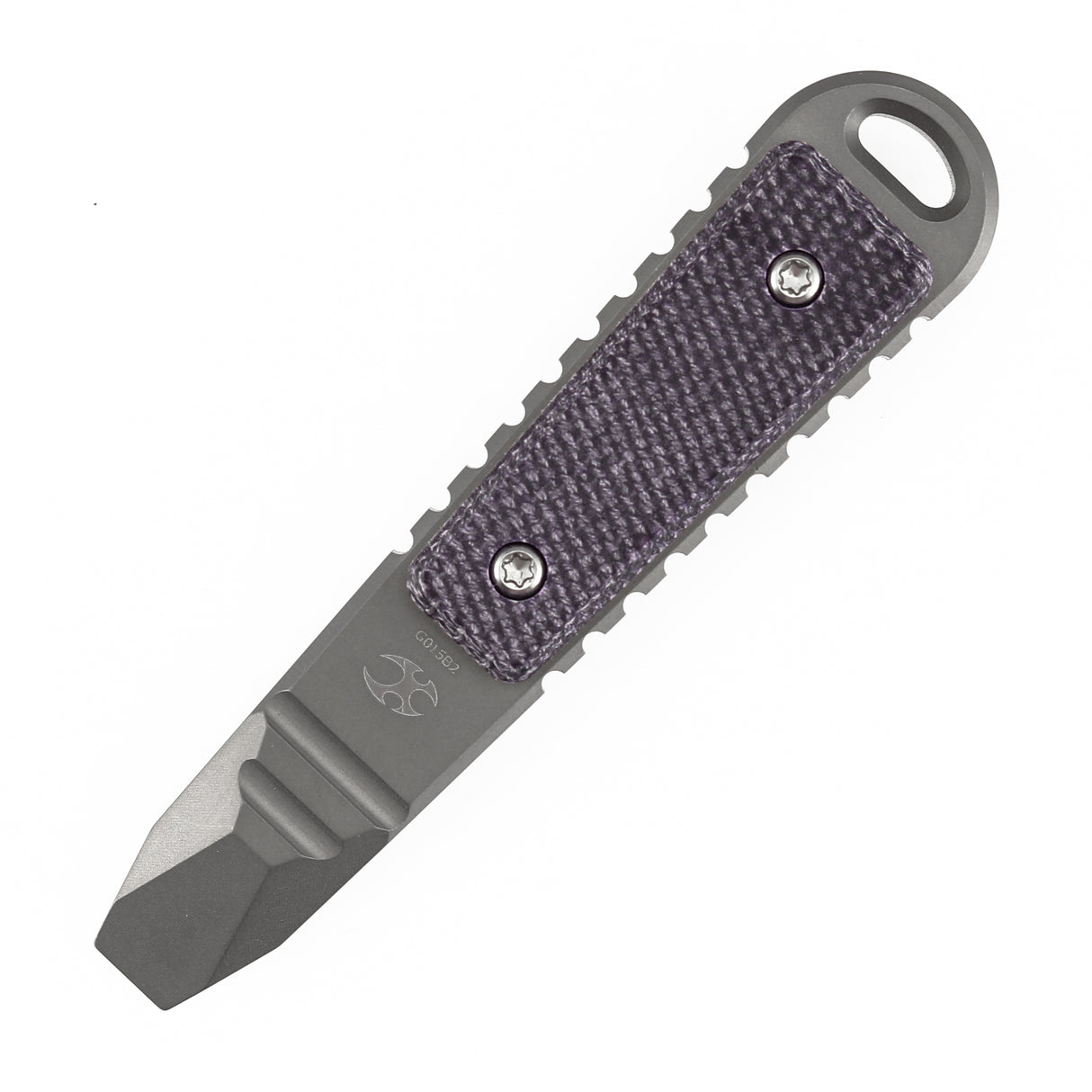Kansept EDC Tool Kursor G015B2 Plain Titanium+Purple Micarta Inlay Koch Tools Designed