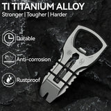 PryOfSorts Titanium EDC Multi-Tool | Pry Bar, Bottle Opener & Magnetic Bit Driver | Plain Titanium | Designed by Koch Tools-C010A1