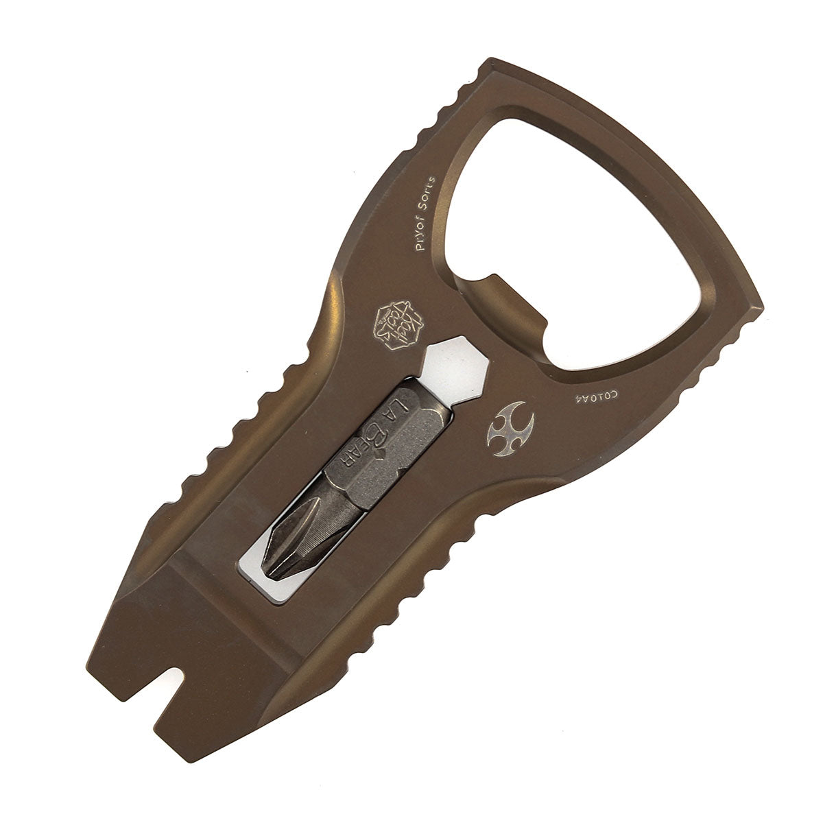 Kansept EDC PryOfSorts C010A4 EDC Multi-Tool | Bronze Anodized Titanium | Bottle Opener, Pry Bar & Screwdriver | Designed by Koch Tools