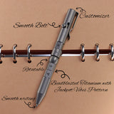 Kansept EDC Titanium Bolt-Action Pen Customizer – Customizable Inserts, Jackpot Vibes Pattern | Designed by Kevin Passon|G013P1