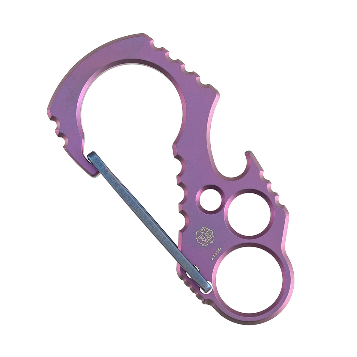 Kansept EDC Tools Carabiner C011A3 Purple Anodized Titanium with Blue Anodized Lock Climbing Carabiner Koch Tools Designed