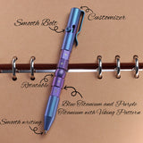 Kansept EDC Titanium Bolt-Action Pen Customizer– Customizable Inserts, Viking Pattern | Designed by Kevin Passon|G013P5