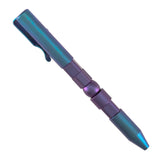 Kansept Titanium EDC Bolt-Action Pen Customizer G013P5– Blue Titanium & Purple Rotable SHAPES with with Viking Pattern Designed by Kevin Passon