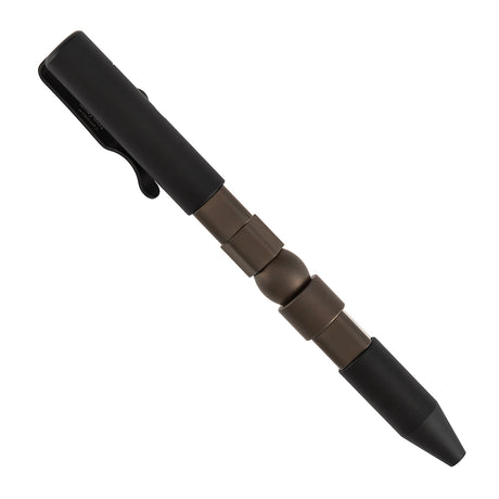 Kansept Titanium EDC Bolt-Action Pen Customizer G013P4– Black  and Bronze Titanium with Jackpot Vibes Pattern Designed by Kevin Passon