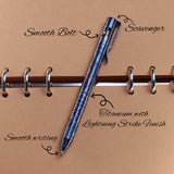 Kansept Titanium EDC Bolt-Action Pen G013H2 Scavenger– Professional Fine Tip Ballpoint with Lightning Strike Finish Designed by Kevin Passon