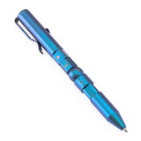 Kansept Titanium EDC Bolt-Action Pen G013P3– Rotable SHAPES with Blue Anodized Titanium with LOVE Pattern Designed by Kevin Passon